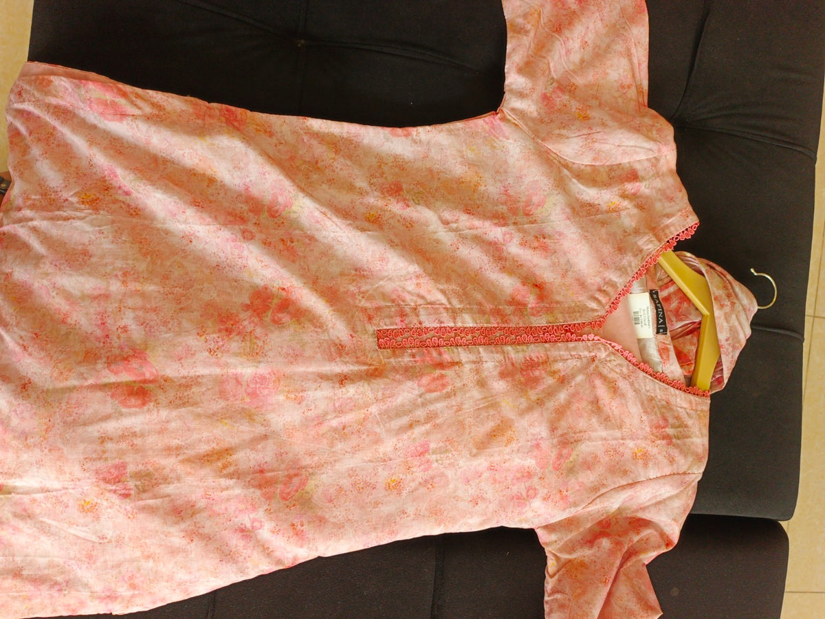 Peach Marble Glow 3-Piece Lawn Suit | W3 three-piece lawn suit