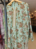 Mint Floral Garden 3-Piece Lawn Suit | W3 three-piece lawn suit