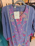 Indigo Paisley Charm 3-Piece Lawn Suit | W3 three-piece lawn suit