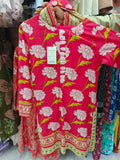 Coral Tropical 3-Piece Lawn Suit | W3 three-piece lawn suit