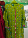 Lime Floral Charm 3-Piece Lawn Suit | W3 three-piece lawn suit