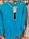 Teal Gold Essence 3-Piece Lawn Suit | W3 three-piece lawn suit