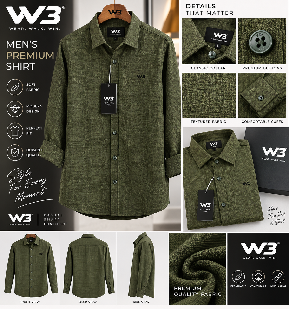 W3 Premium Casual T-Shirt
