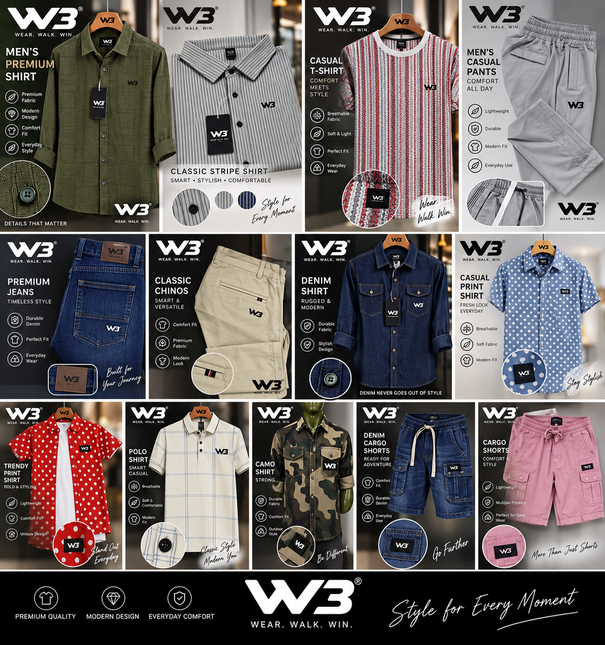 W3 Premium Casual T-Shirt