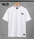 W3 Signature White Premium Cotton T-Shirt
