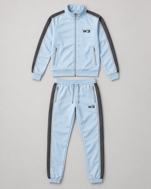 W3 Arctic Blue Tracksuit — W3 premium unisex tracksuit
