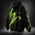 W3 Electric Brush Oversized Hoodie in Vintage Black