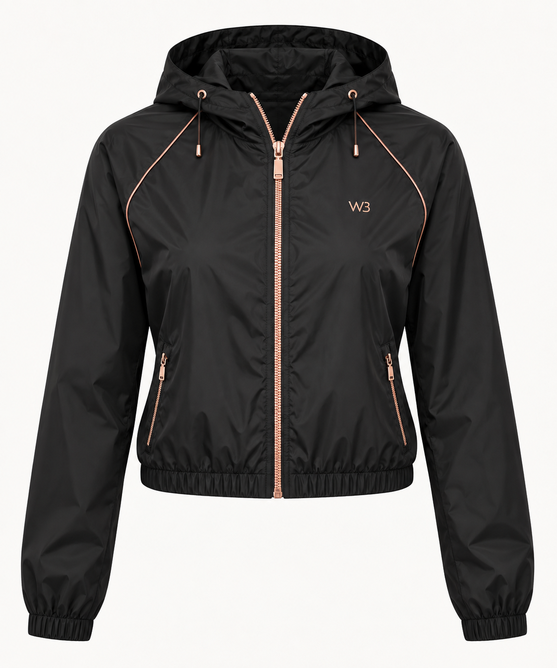 W3 Black Rose-Gold Windbreaker