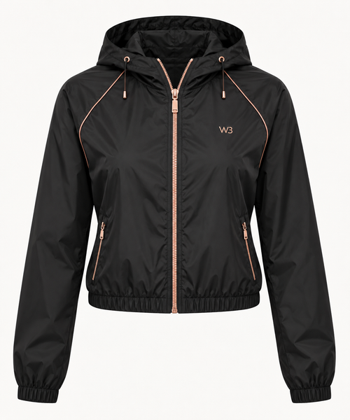 W3 Black Rose-Gold Windbreaker