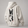 W3 Deconstructed Type Oversized Hoodie in Bone White