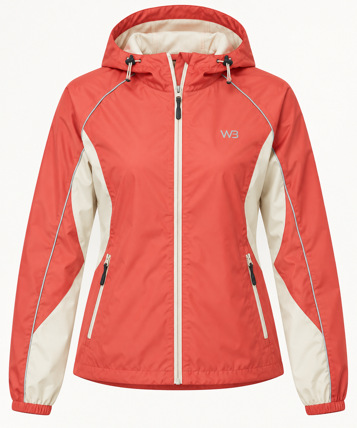 W3 Coral Contrast Active Windbreaker