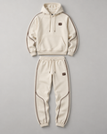 W3 Cream Contrast Tracksuit — W3 premium unisex tracksuit