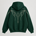 W3 Emerald Symmetry Oversized Hoodie in Deep Emerald