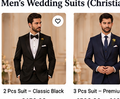 W3 Classic Black 2 Piece Wedding Suit