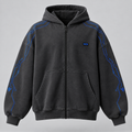 W3 Circuit Track Zip Hoodie in Graphite Charcoal
