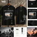 W3 Los Angeles City of Dreams Black Tee