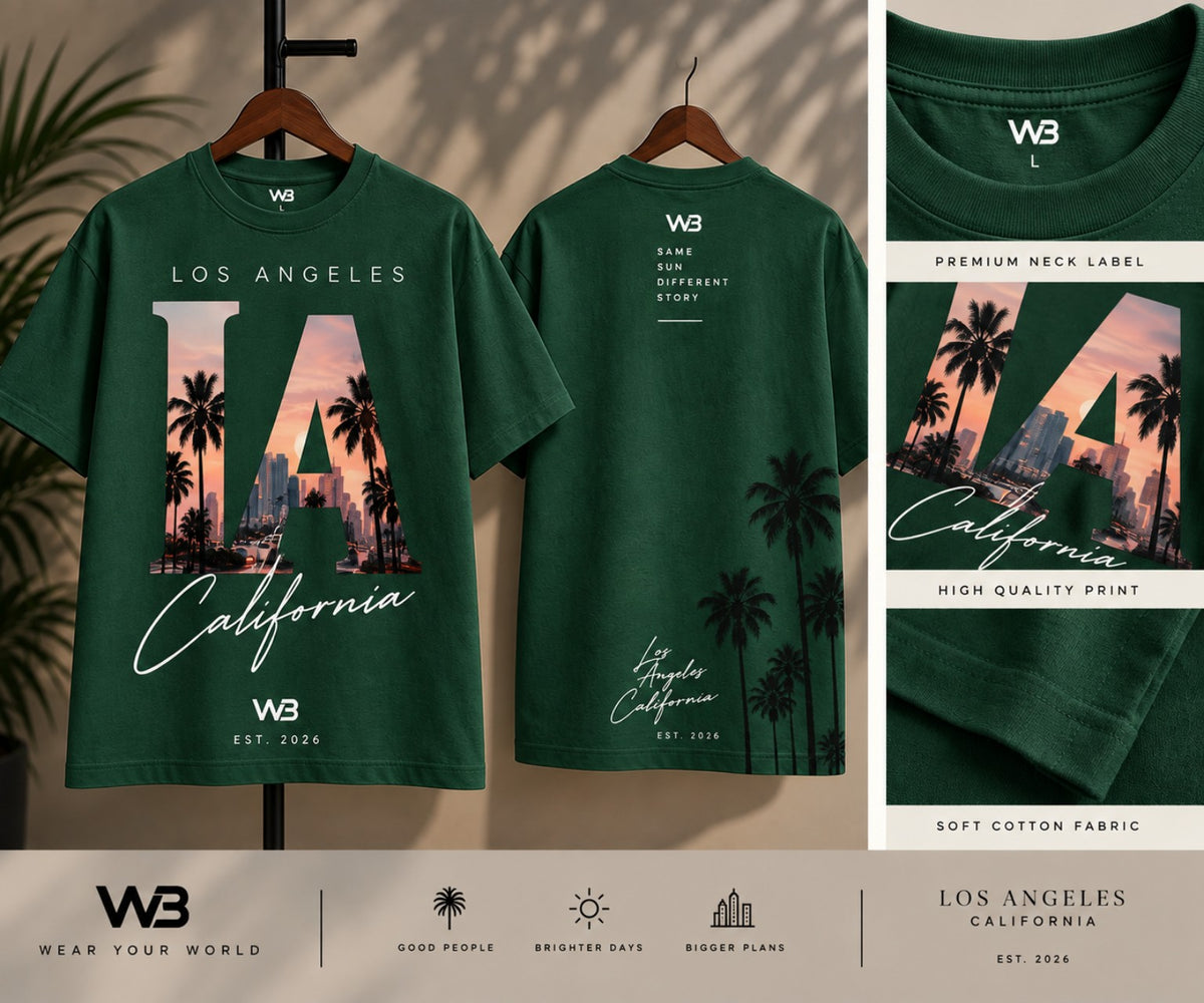 W3 LA California Forest Green Tee