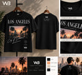 W3 Los Angeles Sunset City of Dreams Black Tee