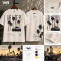 W3 Los Angeles Vintage Drive White Tee