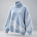W3 Powder Wave Oversized High-Neck in Powder Blue