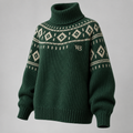 W3 Evergreen Jacquard High-Neck in Forest Green