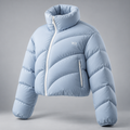 W3 Ice Curve Cropped Puffer in Powder Blue