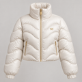 W3 Pearl Wave Cropped Puffer in Pearl Ivory