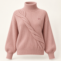 W3 Rose Twist High-Neck Sweater in Dusty Rose