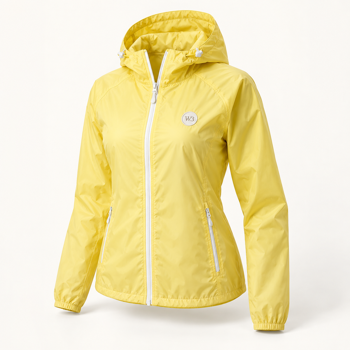 W3 Apricot Bloom Windbreaker with W3 logo