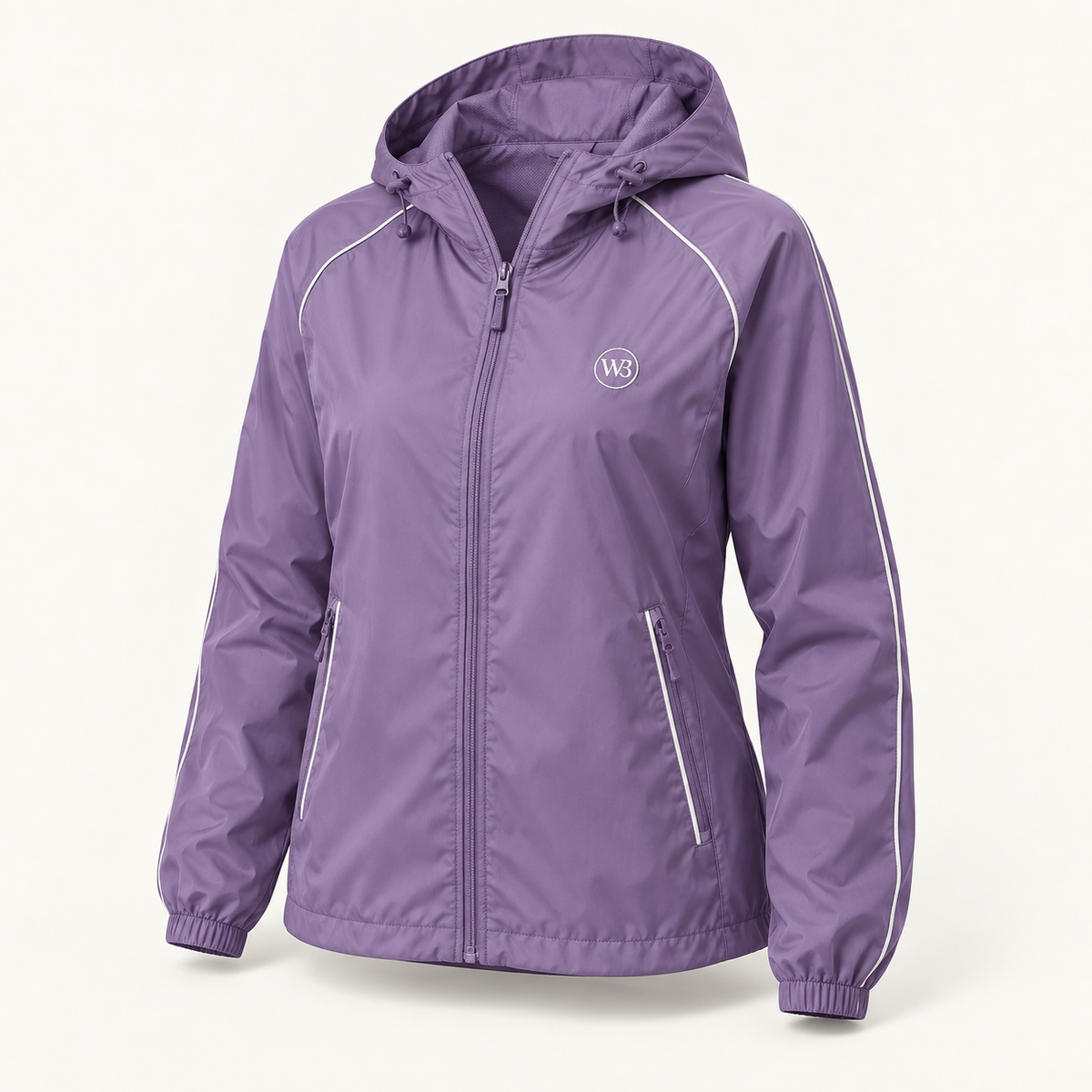 W3 Berry Street Windbreaker with W3 logo
