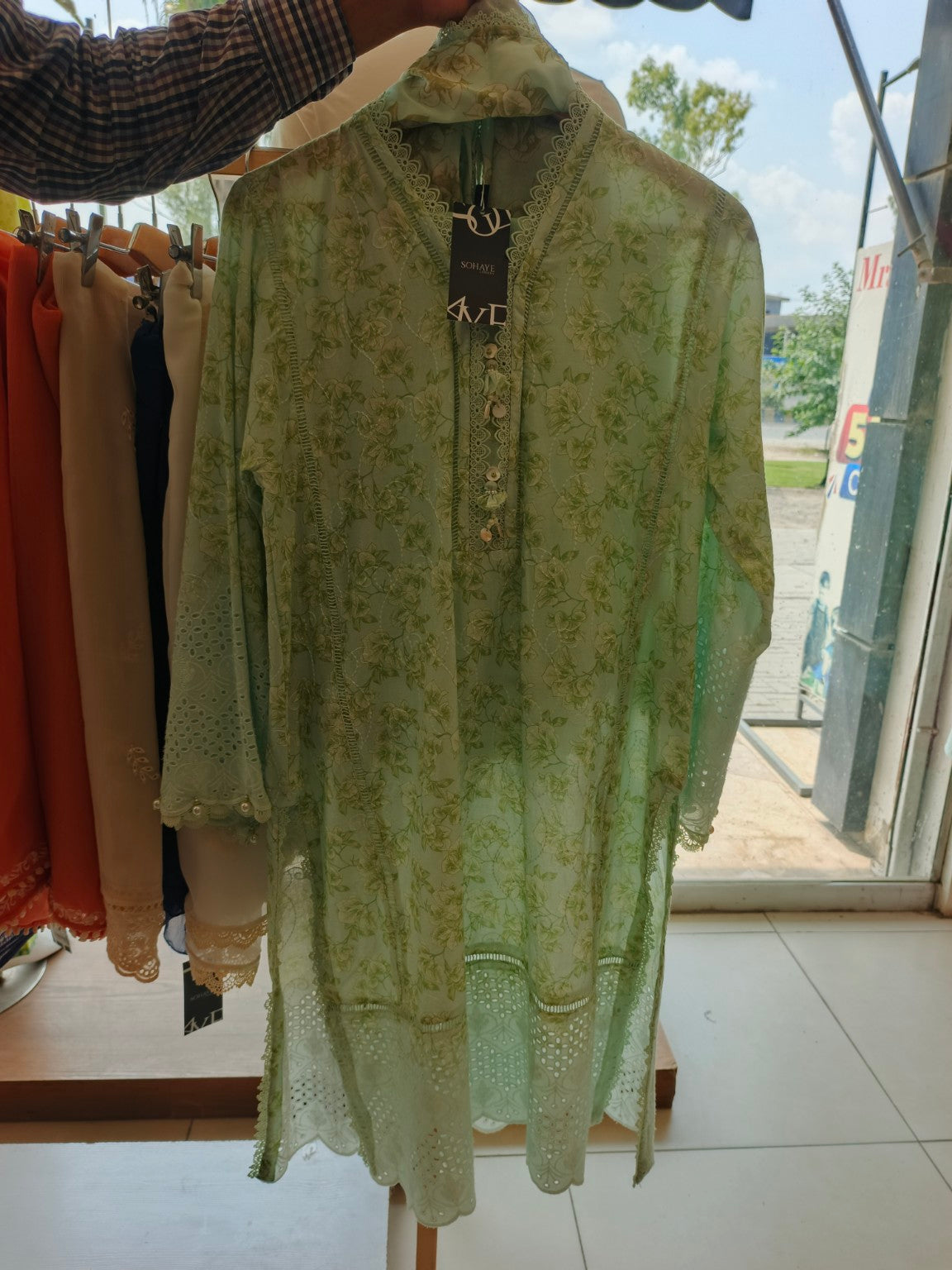 Sage Bloom Embroidered Lawn 3-Piece Suit in Sage Green
