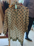 Ivory Bluebell Floral Lawn 3-Piece Suit in Ivory with Navy Blue Floral Print
