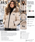 W3 Luxe Fur Puffer Jacket