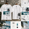 W3 Miami Ocean Breeze White Tee