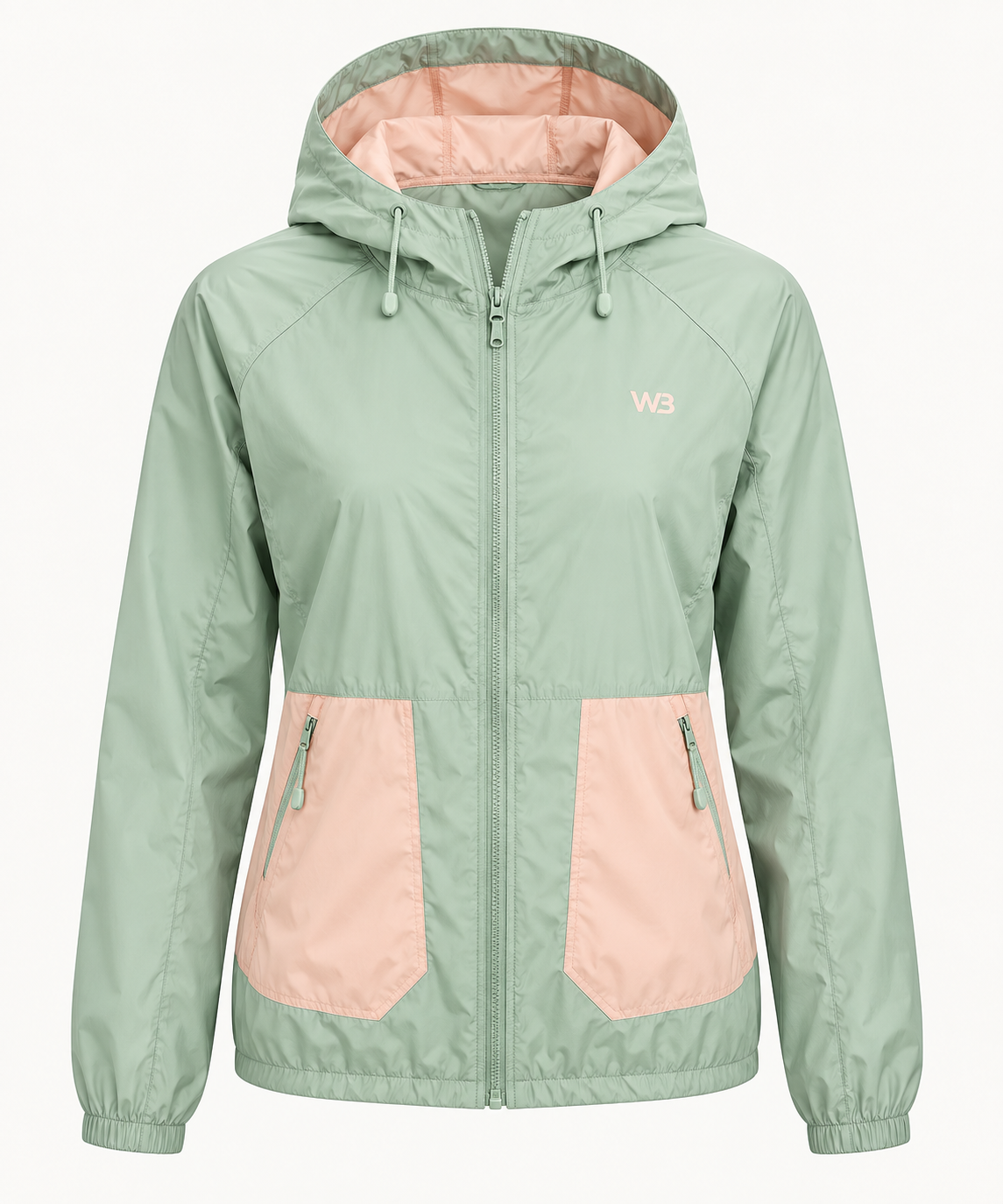 W3 Mint Peach Pocket Windbreaker