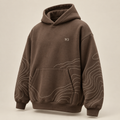 W3 Terrain Contour Oversized Hoodie in Mocha Brown