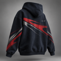W3 Velocity Graphic Oversized Hoodie in Midnight Navy