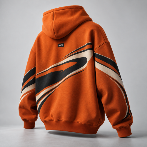 W3 Aero Motion Oversized Hoodie in Burnt Orange