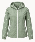 W3 sage green daisy lightweight windbreaker