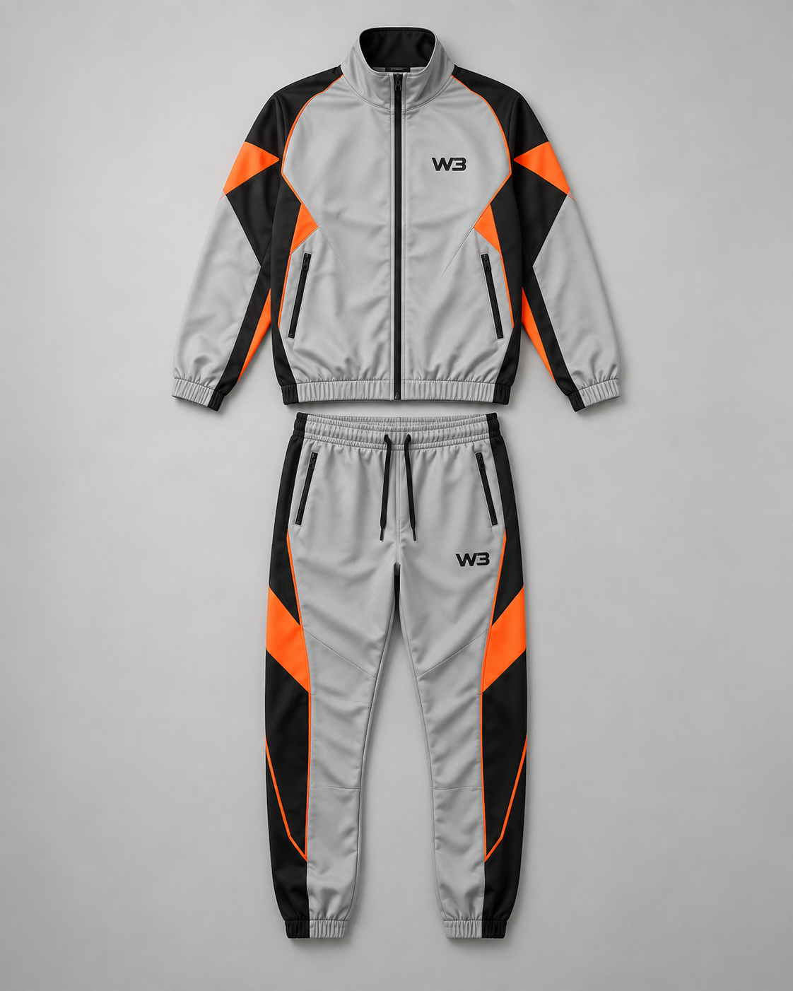 W3 Silver Storm Tracksuit — W3 premium unisex tracksuit