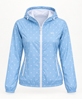 W3 sky blue heart print lightweight windbreaker