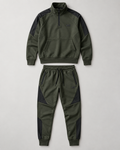 W3 Urban Olive Half-Zip Tracksuit — W3 premium unisex tracksuit