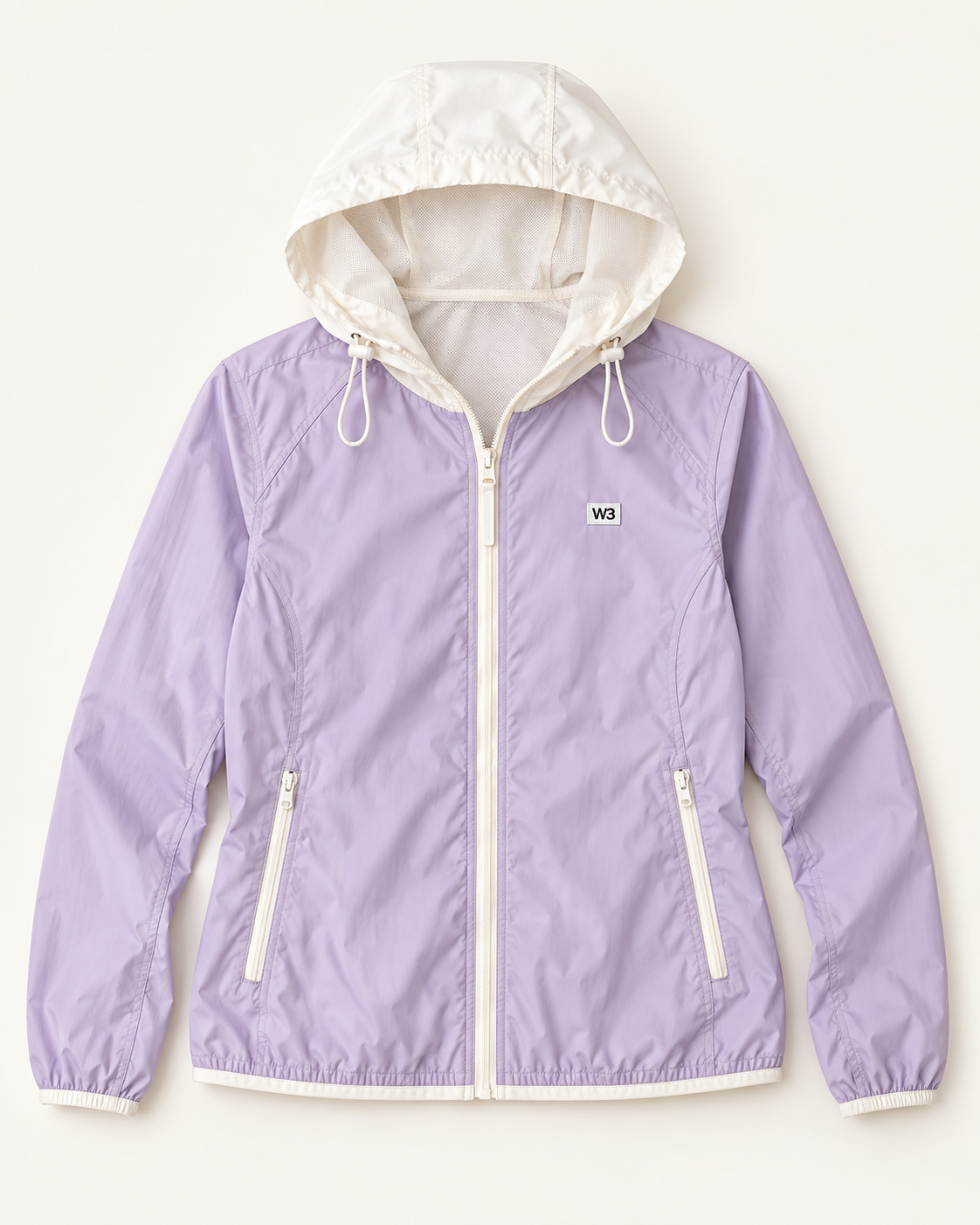 W3 Lilac lightweight windbreaker jacket for women
