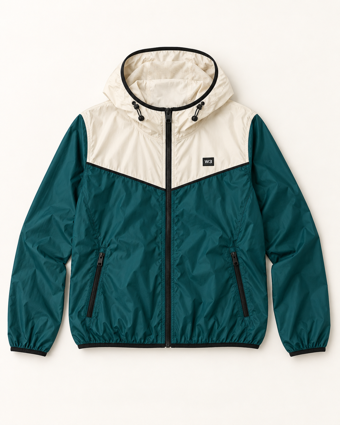 W3 Teal lightweight windbreaker jacket for women