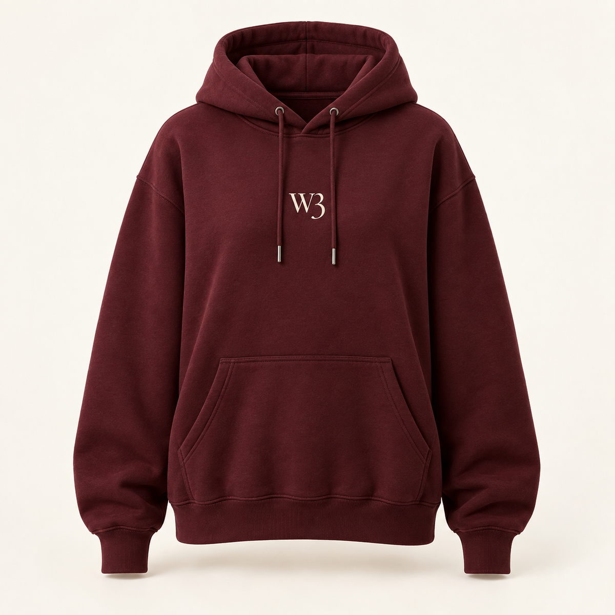 W3 women's burgundy signature hoodie