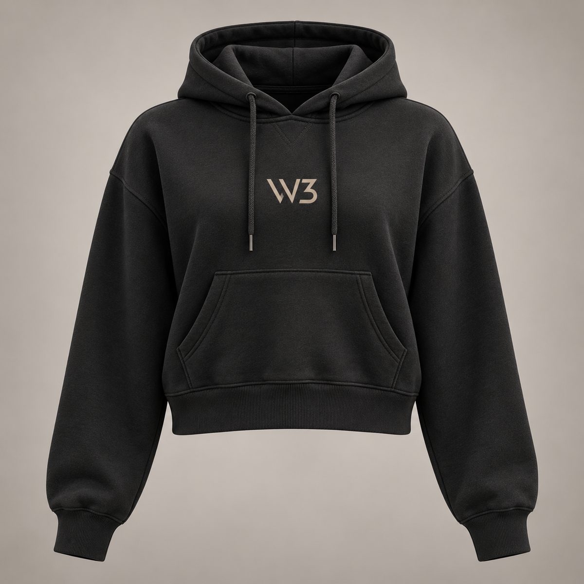 W3 women's charcoal minimal hoodie