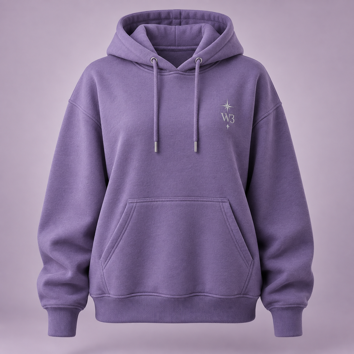 W3 women's lavender star monogram hoodie