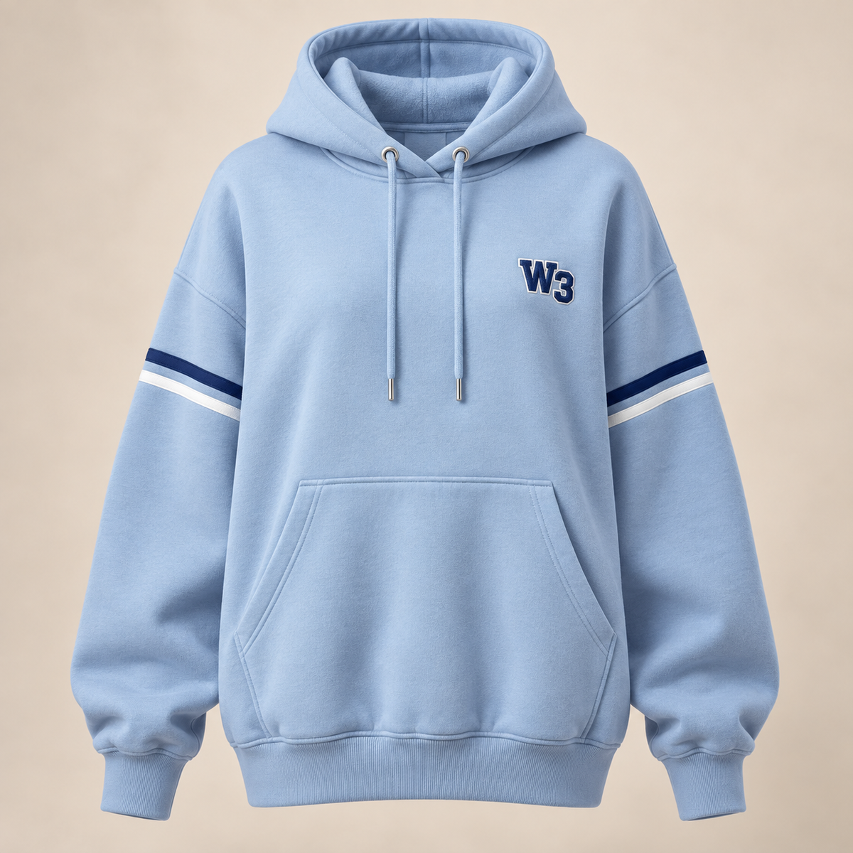 W3 women's powder blue varsity hoodie