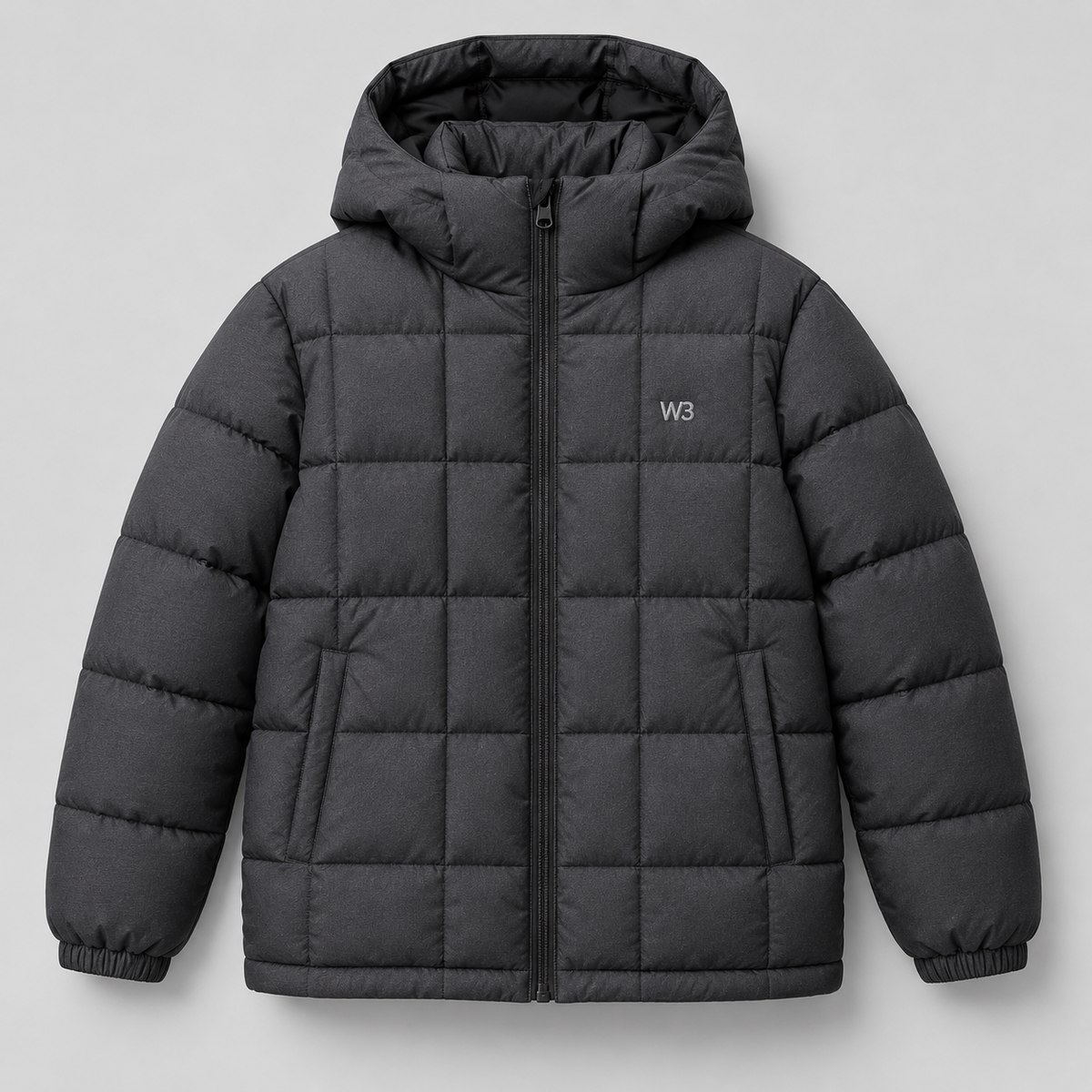 W3 Graphite Grid Youth Puffer Jacket product image